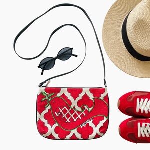 Brighton Love Dove Women's Handbag Red White Crossbody Bag